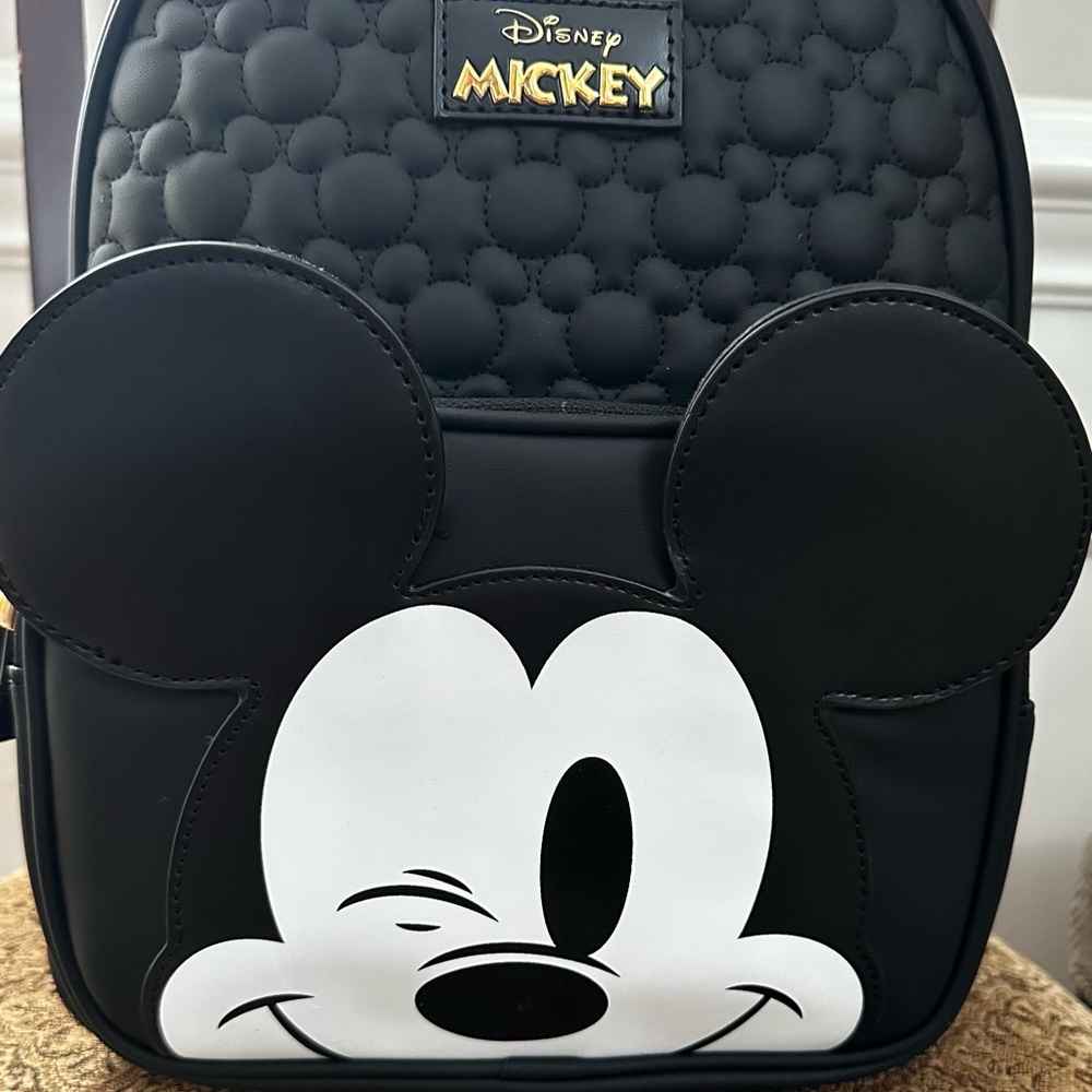 Disney Mickey Mouse Black and White Quilted Backpack